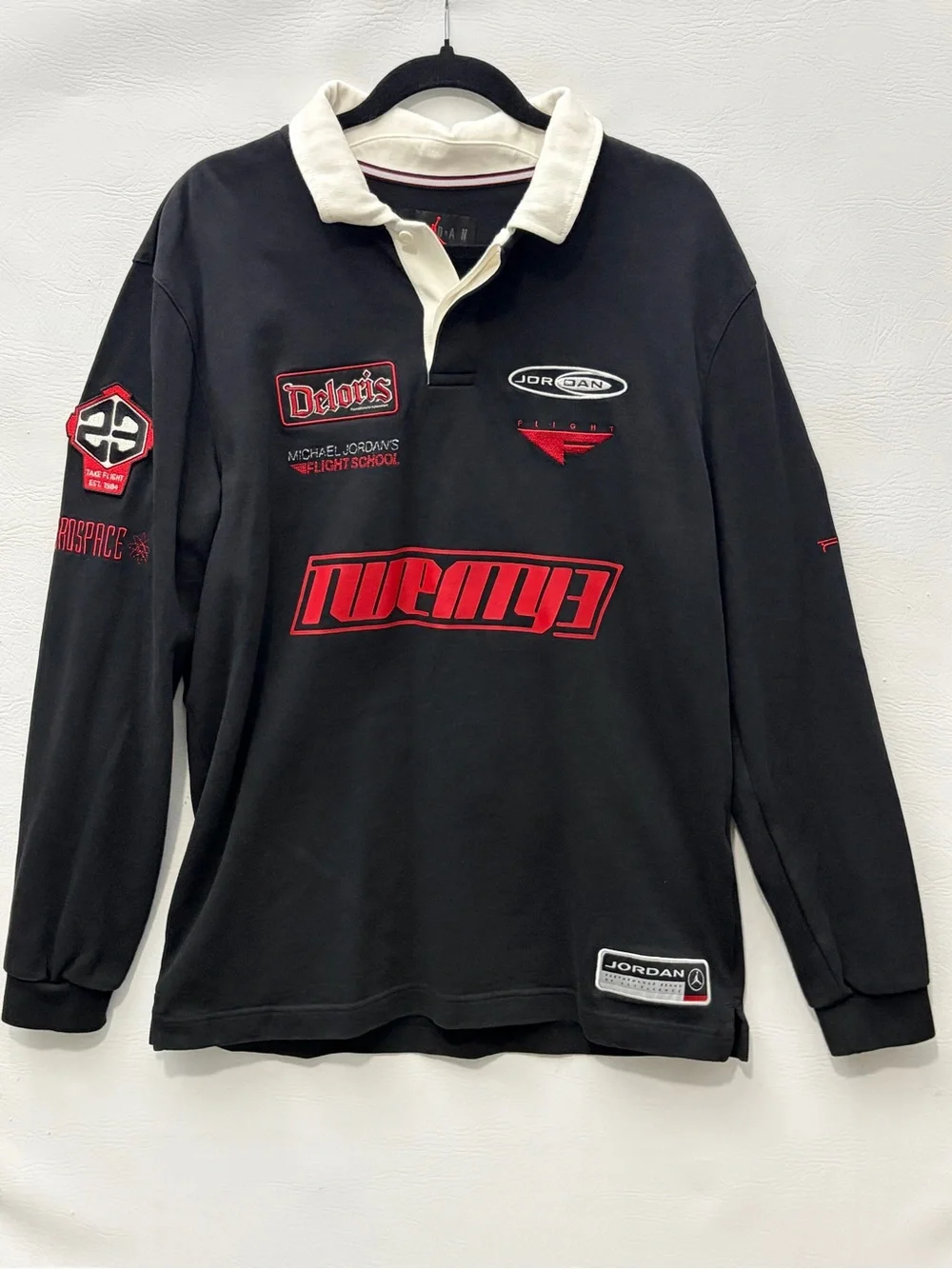 Nike Air Jordan Essentials Long-Sleeve Rugby Shirt Black Medium